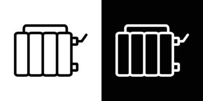 Radiator icons vectors set in stroke line style.. EPS10