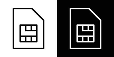 Sim card icons vectors set in stroke line style.. EPS10