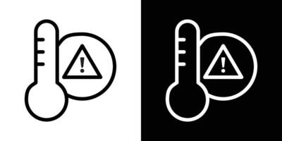 Temperature warning sign icons vectors set in stroke line style.. EPS10