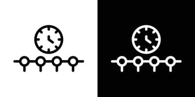 Timeline icons vectors set in stroke line style.. EPS10