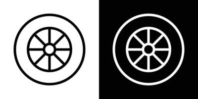 Tyre icons vectors set in stroke line style.. EPS10
