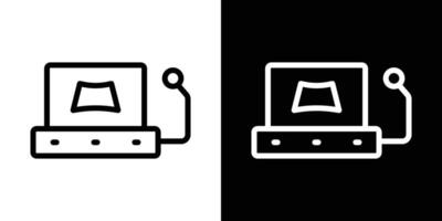 Ultrasonography icons vectors set in stroke line style.. EPS10