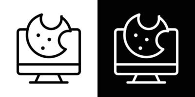 Web Cookies icons vectors set in stroke line style.. EPS10