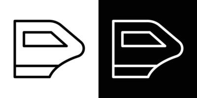 car door icons vectors set in stroke line style.. EPS10