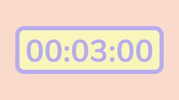 1 minute stopwatch in a clean flat design with purple digits on a peach background perfect for educational content, productivity videos, animation templates, and creative presentations video