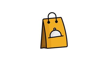 Food delivery animated icon. animated icon related to order. alpha channel, transparent background video