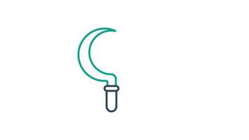 Sickle animated icon. animated icon related to agriculture. alpha channel, transparent background video