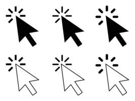 Cursor icon set . click icon set on white background vector