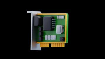 3D Animation of Network Interface Card video