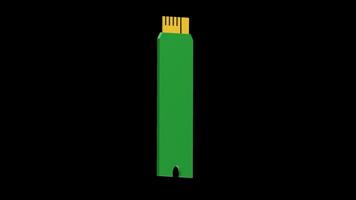 3D Animation of Ssd Card. Computer Hardware Part video