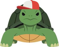 Turtle with Red Cap Illustration for T-shirt Printing and Creative Projects vector
