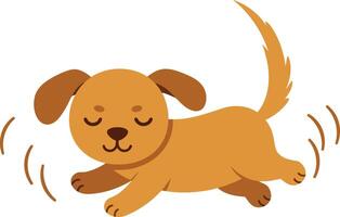 Cute playful dog shaking tail illustration for tshirt print and projects vector
