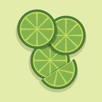 lime slices isolated on a light green background vector