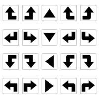 Way direction arrow sign.Arrow different shapes in modern simple flat style for web design. vector