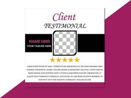 Client Review Testimonial Template Design vector
