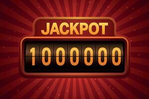 Jackpot game show counter with golden million dollar display vector