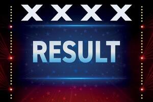 Game show results screen with bold title and star symbols vector