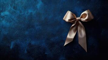 Golden Ribbon on Deep Blue Elegance and Contrast in Harmony photo