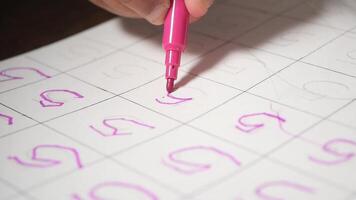 Practice writing skills with colorful markers in a classroom setting video