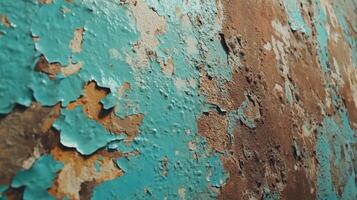 Decayed Teal Texture Patches of Rust and Blue photo