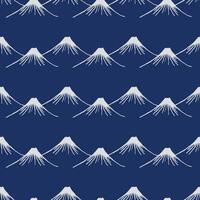 Hand drawn brush lines abstract mountains seamless pattern, Japanese and ethnic wood carving, engraving texture background in blue and white, simple graphic for textile, carpet vector