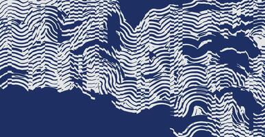 Crafted hand drawn ink brush lines abstract waves and water stripes glitch pattern, Japanese wood carving, weaving experimental background, irregular ripple graphic for textile vector