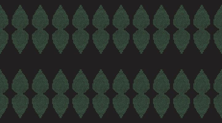 Hand drawn small dot brush marks abstract plant leaves stripes pattern, Japanese and ethnic, tribal wood carving texture background, simple graphic for carpet, textile, wrapping paper