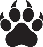 Black Paw Print Illustration Of A Bear With Sharp Claws vector
