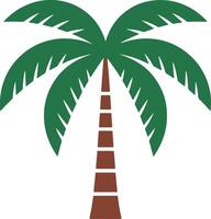 Isolated Simple Palm Tree Illustration Tropical Island Icon Element vector