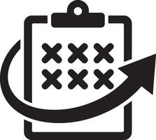 Strategic Planning Clipboard Icon With Circular Arrow For Business Growth vector