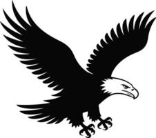 Image Of A Bald Eagle Flying With Wings Spread In Silhouette vector