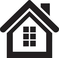 Minimalist House Icon Black And White Graphic Symbol Illustration vector