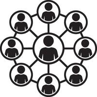 Network Of People Circles Connecting Concept Social Media And Communication Design vector