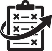 Strategy Planning On Clipboard With Arrow Symbolizing Growth And Business Success vector