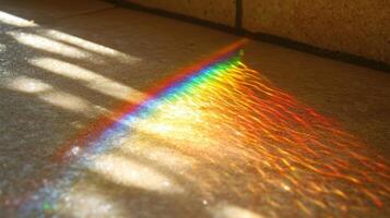 Chromatic Radiance A Prisms Dance of Light and Shadow on Textured Stone photo
