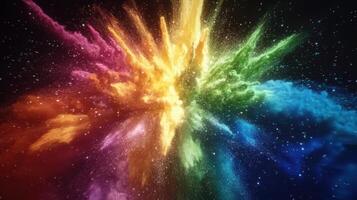 Chromatic Burst A Dazzling Explosion of Color in a StarSpeckled Cosmos photo