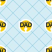 Seamless pattern of diagonal lines and lettering Super dad on a blue background vector