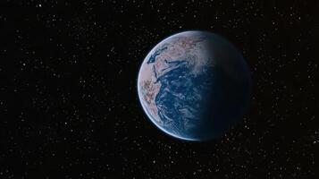 Earth in Space A blue marble floats in a starfilled expanse illuminating planetary beauty and cosmic wonders photo