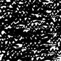 Seamless pattern with black wavy grunge brush strokes in abstract shapes on white background. vector