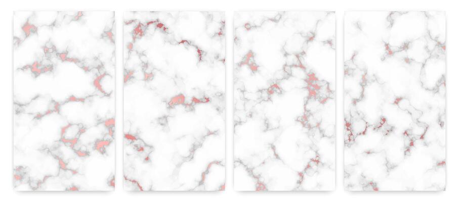 Rose gold marble texture background. Set of four abstract backdrops of marble granite stone. illustration