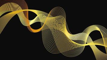 Abstract backdrop with luxury golden waves on background. Modern technology vector