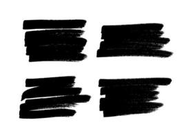 Scribble with a black marker. Set of four doodle style scribbles. Black hand drawn design elements on white background vector