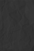 Black clean crumpled paper background. Vertical crumpled empty paper template for posters and banners. vector