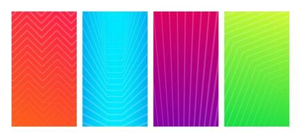 Set of modern gradient backgrounds with lines. Header banner. Bright geometric abstract presentation backdrops. vector