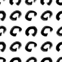Seamless pattern with black sketch hand drawn brush scribble circles shape on background. grunge texture vector