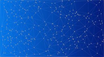 Blue Gradient Network Grid with Golden Nodes vector