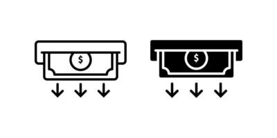 Money Withdraw icon set. Finance sign. for mobile concept and web design. illustration on white background vector