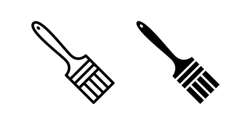 brush icon set. for mobile concept and web design on white background