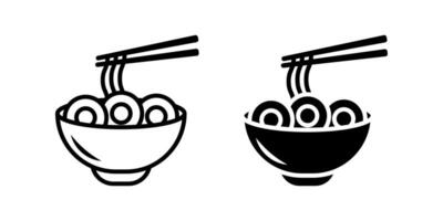 Noodles icon set. for mobile concept and web design. illustration vector