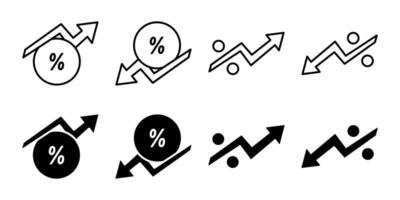 percentage icon set. for mobile concept and web design on white background vector